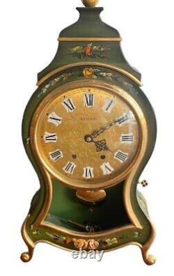 Vintage Bucherer Art Nouveau Striking Desk Clock With Shelve And A Key