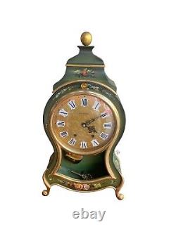 Vintage Bucherer Art Nouveau Striking Desk Clock With Shelve And A Key