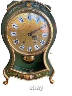 Vintage Bucherer Art Nouveau Striking Desk Clock With Shelve And A Key