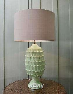 Vintage Casa Pupo Style Pineapple Green Ceramic Brass Side Table Hall Lamps