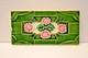 Vintage Ceramic Tile Saji Japan With Pink Roses And Green Back Art Nouveau