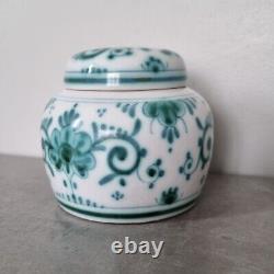 Vintage Dutch Green White Delft Delvert Lidded Jar Rare Art Ornament Home Decor