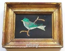 Vintage G. Ugolini Framed Natural Stone Mosaic Florence Italy Bird Unique