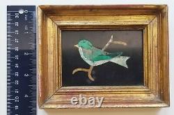 Vintage G. Ugolini Framed Natural Stone Mosaic Florence Italy Bird Unique