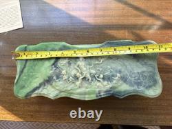 Vintage Genuine Incolay Stone Art Nouveau Style Green Hand Crafted Jewelry Box