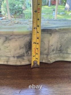 Vintage Genuine Incolay Stone Art Nouveau Style Green Hand Crafted Jewelry Box