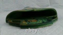 Vintage Htf Roseville Pottery Green Baneda Wall Pocket 1269-8 Near Mint Label