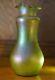 Vintage Loetz Austria Art Nouveau Art Glass Iridescent Green Ruffled Rim Vase