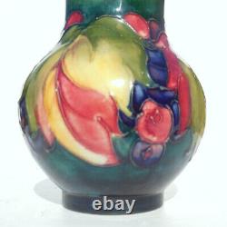 Vintage MOORCROFT Leaf & Berry Design Flower Vase Tube Lined Blue Signature OLD