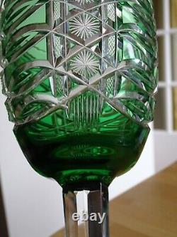 Vintage Monster Pokal Glass Crystal Bohemian Green Colors 10,43