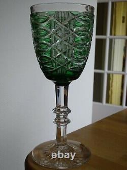 Vintage Monster Pokal Glass Crystal Bohemian Green Colors 10,43