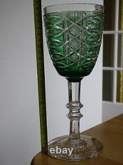 Vintage Monster Pokal Glass Crystal Bohemian Green Colors 10,43