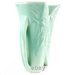 Vintage Original Nelson McCoy 10 Aqua Green Double Handle Butterfly Vase 1940s