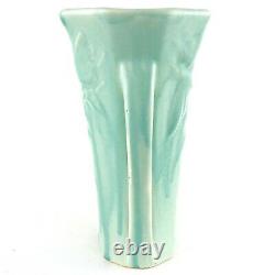 Vintage Original Nelson McCoy 10 Aqua Green Double Handle Butterfly Vase 1940s