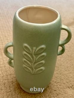 Vintage Red Wing 1151 Green Art Nouveau Vase 8