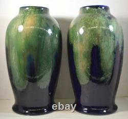 Vintage Rosenthal Porcelain Art Nouveau Drip Glaze Pair of Vases