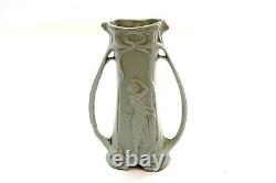Vintage SCHAFER VATER 6 Jasperware Bisque Vase German Art Nouveau Female Design