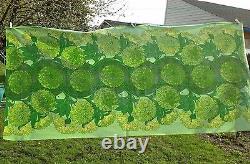 Vintage Scandinavian Oilcloth Upholstery Canvas Fabric Art Deco Nouveau Green