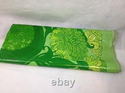 Vintage Scandinavian Oilcloth Upholstery Canvas Fabric Art Deco Nouveau Green