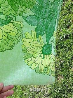 Vintage Scandinavian Oilcloth Upholstery Canvas Fabric Art Deco Nouveau Green