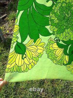 Vintage Scandinavian Oilcloth Upholstery Canvas Fabric Art Deco Nouveau Green