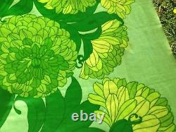 Vintage Scandinavian Oilcloth Upholstery Canvas Fabric Art Deco Nouveau Green