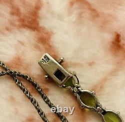 Vintage Silver 925 Peridot QVC Tennis Bracelet & Large Art Nouveau Pendant