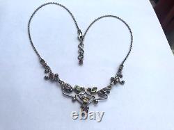 Vintage Silver Art Nouveau Style Gem Set Necklace, Amethyst, Peridot, Garnets