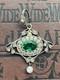 Vintage Sterling Silver Art Nouveau Green Paste Pendant