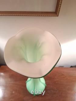Vintage Tall Green Art Nouveau Soliflore Vase. 20 Inch