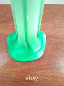 Vintage Tall Green Art Nouveau Soliflore Vase. 20 Inch