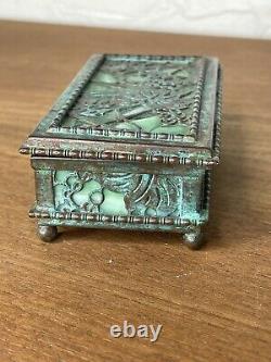 Vintage Tiffany Studios Grapevine Stamp box Beaded Early Example