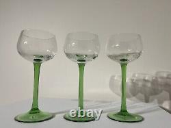 Vintage Wine Glasses Rummer Art Nouveau Uranium Glass Um 1900 Riesling