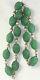 Vtg 1920's Art Deco Molded Opaque Green Glass Beads Necklace