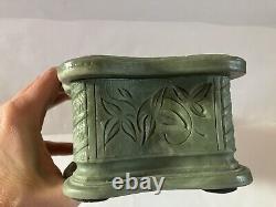 Vtg Incolay Stone Art Nouveau Style Green Jewelry Box Cherubs Hand Crafted EUC