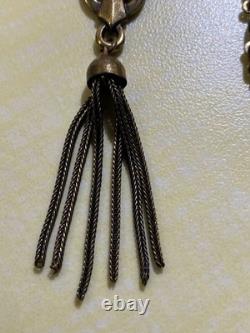 Vtg Sadie Green Art Nouveau Style Necklace & Earring Set Black Stone Glass Beads