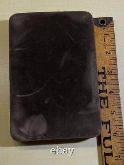 Vtg Sadie Green Art Nouveau Style Necklace & Earring Set Black Stone Glass Beads