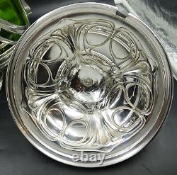 WMF Art Nouveau Silver Punch Bowl Green Glass Insert MOST BEAUTIFUL IN THE WORLD