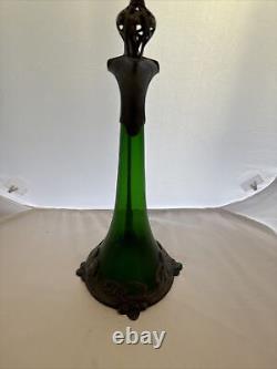 WMF Pewter and Green Glass Art Nouveau Claret Jug c1900