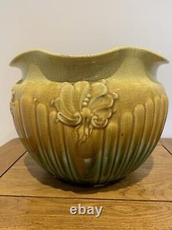 W F Needham Huge Majolica Queen Ann Pot Art Nouveau Jardiniere. 1903. H 8.5