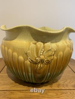 W F Needham Huge Majolica Queen Ann Pot Art Nouveau Jardiniere. 1903. H 8.5