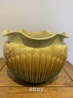 W F Needham Huge Majolica Queen Ann Pot Art Nouveau Jardiniere. 1903. H 8.5