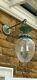 Wall Glass Lamps Antique Green Decorative Tops With Large Glass Shade