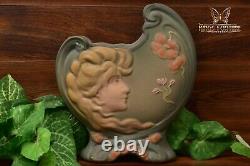 Weller Pottery 1903-04 L'art Nouveau Matt Pillow Shell Vase with Maiden