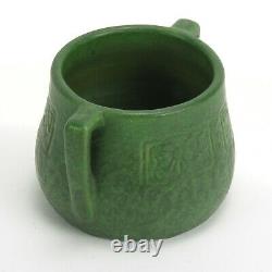 Weller Pottery 3 1/2 Bedford Matte green arts & crafts 2 handle daisy vase