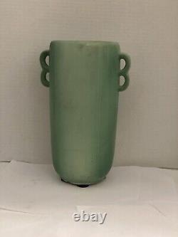 Weller Pottery Floral Vase Handles Tall Subtle Antique Artisan Vintage
