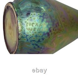 Weller Pottery Sicard 1902-07 Art Nouveau Metallic Luster Glaze Tall Daisy Vase