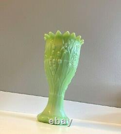 Westmoreland RARE Mint Green Milk Glass Jadeite Slag Vase Lily of the Valley