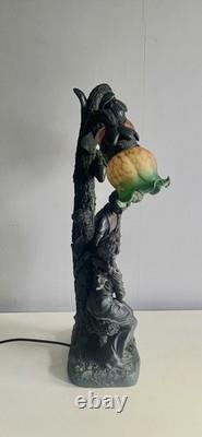 Widdop Bingham Art Nouveau Style Double Table Lamp Young Lovers Under Oak Tree