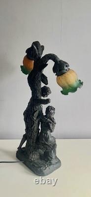 Widdop Bingham Art Nouveau Style Double Table Lamp Young Lovers Under Oak Tree